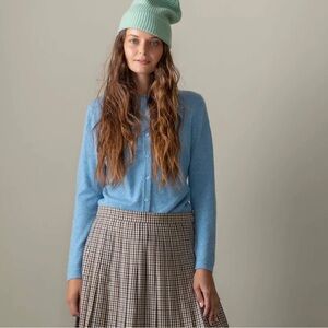 Kiltana Scotland - Women's Cashmere High Button Cardigan - Glacier